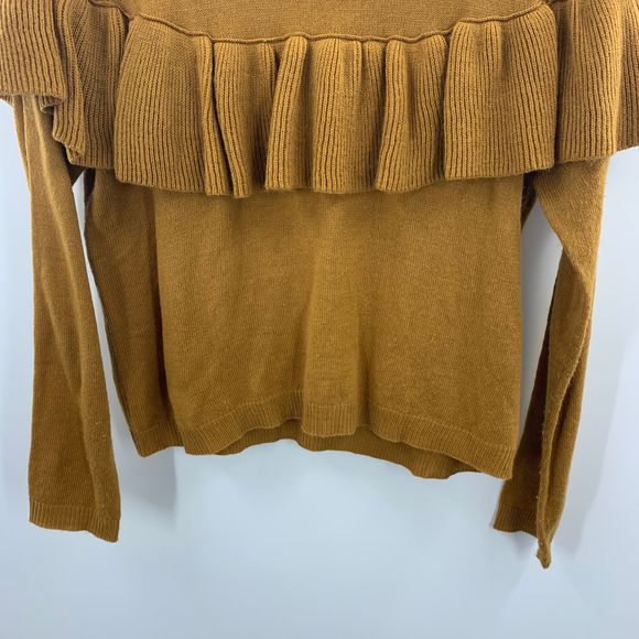 Love On A Hanger Light Brown Ruffle Sweater Size M - Picture 4 of 9